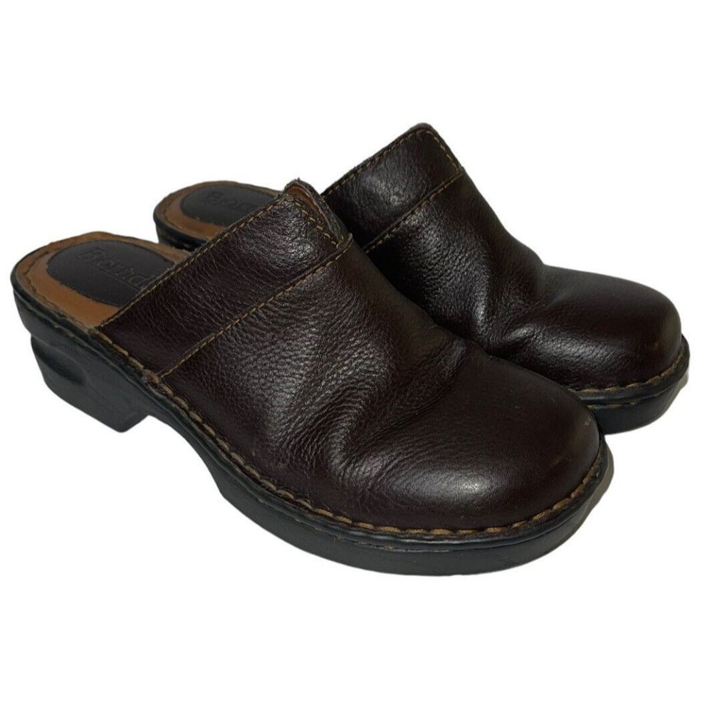 Bjorndal Womens Molly Mules Size 7M Brown Leather